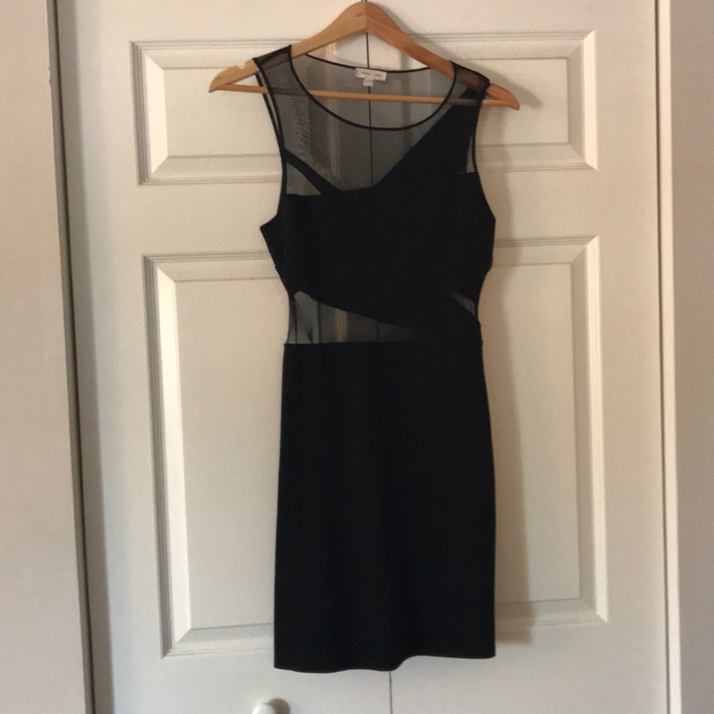 silence & noise black cutout mesh minidress